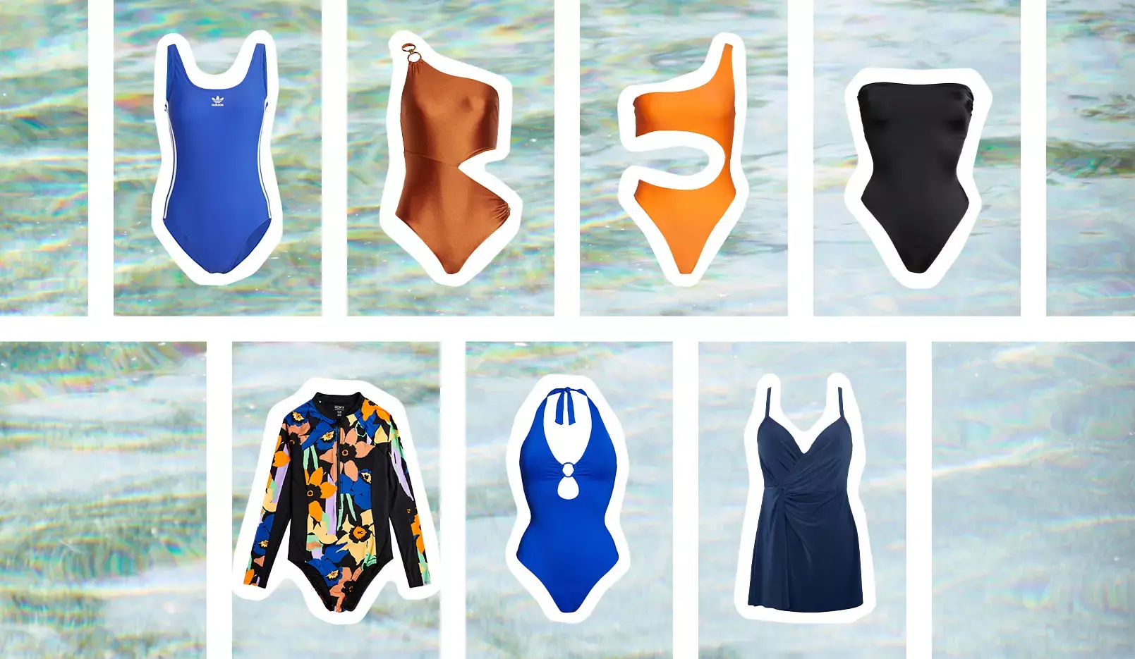 لباس شنا تانک Tank Swimsuit-مایو نامتقارن Asymmetrical Swimsuit-مونوکینی Monokini-مایو بدون بند Strapless Swimsuit-لباس شنا غواصی Rashguard Swimsuit-مایو دور گردنی تک تکه Halter One-Pieces-دامن تک تکه Skirted One-Pieces